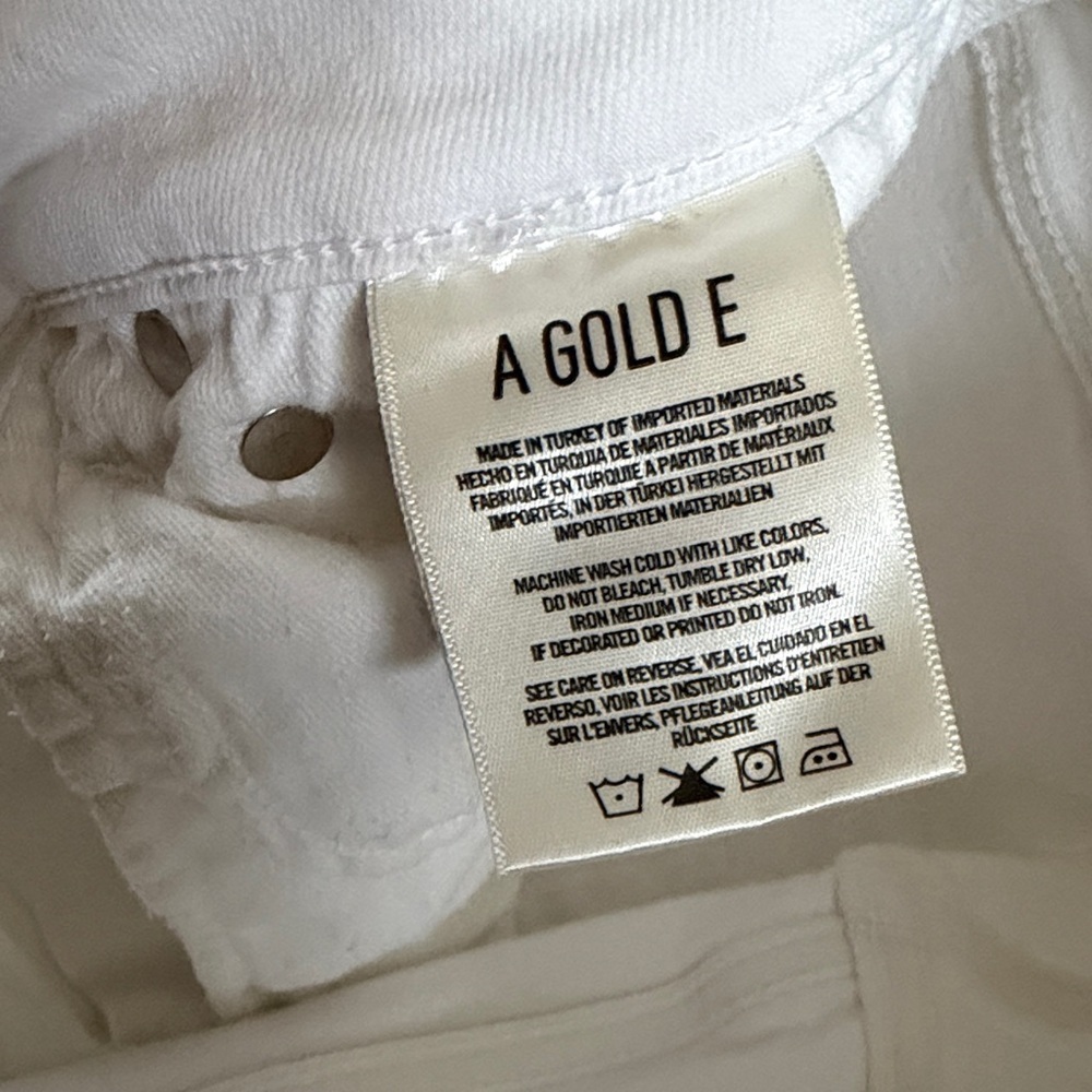 Agolde Sophie Crop Jeans Raw Hem Size 27 White - Picture 4 of 7